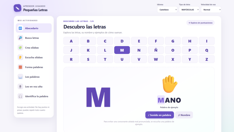 Pequeñas Letras — Primeros pasos en la lectura